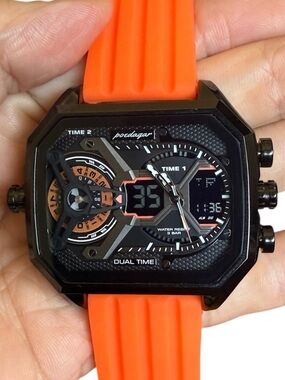 POEDAGAR Dual Time Zone Waterproof Luxury Elite Digital Men’s Wristwatch Watch